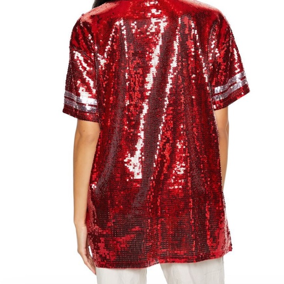 A knit tunic featuring allover sequin embellishments, front number "87" KC - Picture 4 of 6